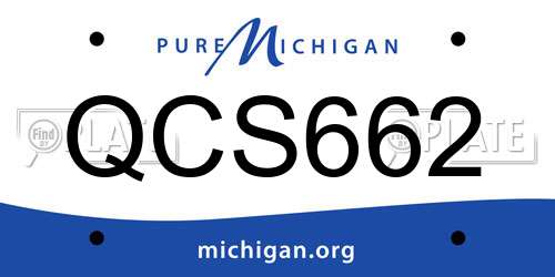 QCS662 Michigan License Plate