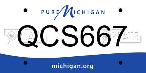 QCS667 Michigan License Plate