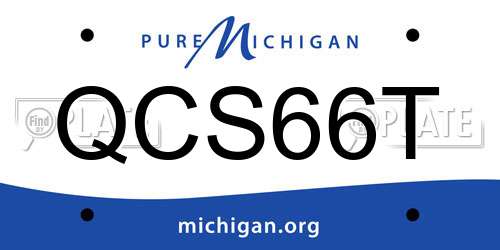 QCS66T Michigan License Plate
