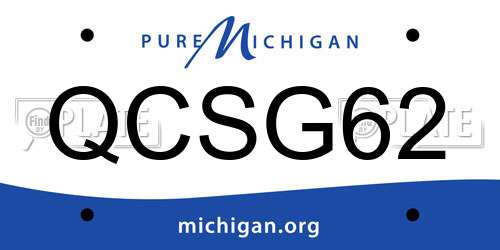 QCSG62 Michigan License Plate