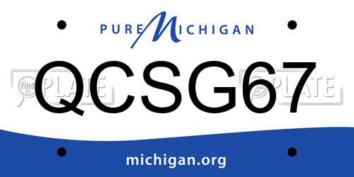 QCSG67 Michigan License Plate