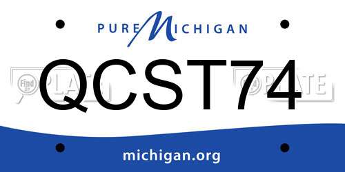 QCST74 Michigan License Plate
