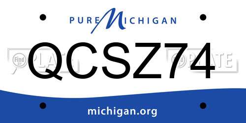 QCSZ74 Michigan License Plate