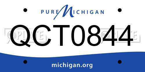 QCT0844 Michigan License Plate