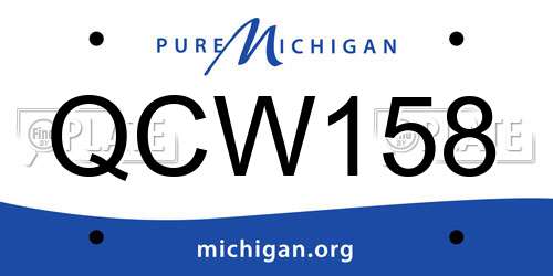 QCW158 Michigan License Plate
