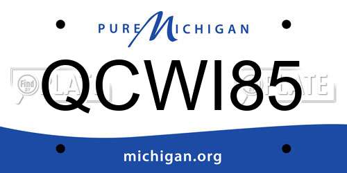 QCWI85 Michigan License Plate