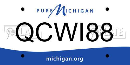 QCWI88 Michigan License Plate