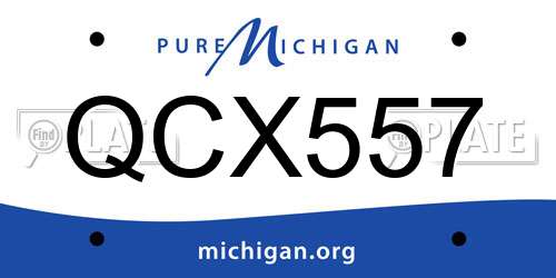 QCX557 Michigan License Plate