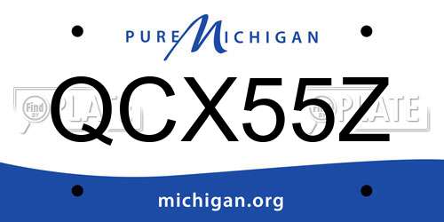 QCX55Z Michigan License Plate