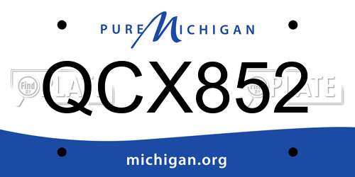 QCX852 Michigan License Plate