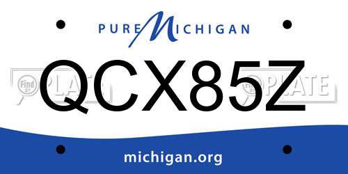 QCX85Z Michigan License Plate
