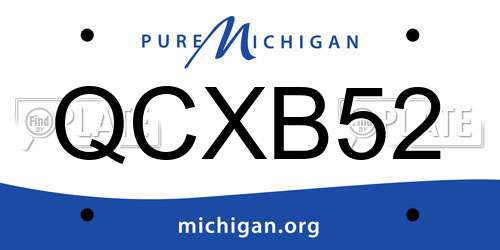 QCXB52 Michigan License Plate