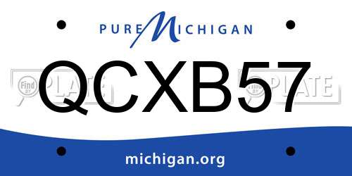 QCXB57 Michigan License Plate