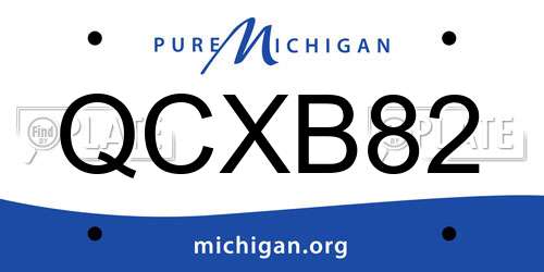 QCXB82 Michigan License Plate