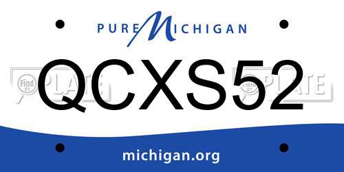 QCXS52 Michigan License Plate
