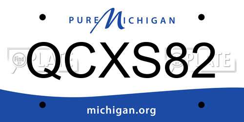 QCXS82 Michigan License Plate