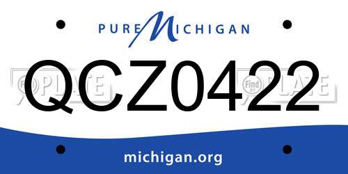 QCZ0422 Michigan License Plate