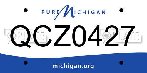 QCZ0427 Michigan License Plate