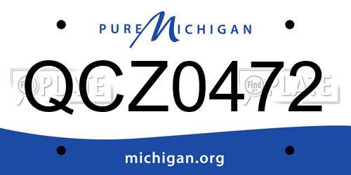 QCZ0472 Michigan License Plate