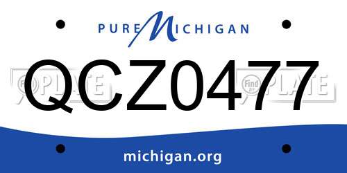QCZ0477 Michigan License Plate