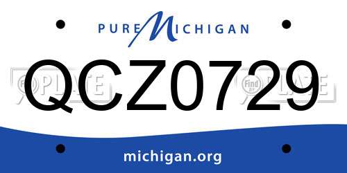 QCZ0729 Michigan License Plate