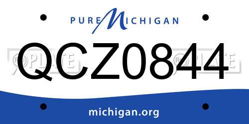 QCZ0844 Michigan License Plate