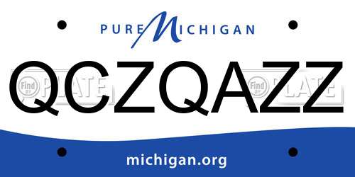 QCZQAZZ Michigan License Plate