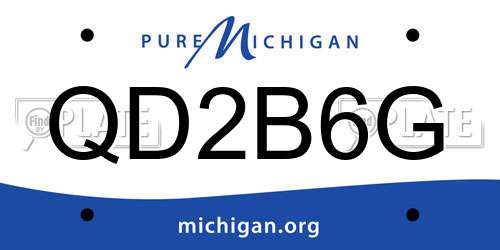 QD2B6G Michigan License Plate