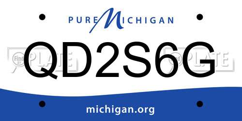 QD2S6G Michigan License Plate