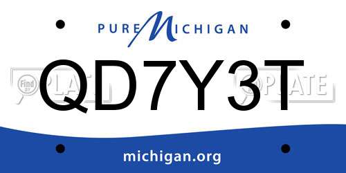 QD7Y3T Michigan License Plate