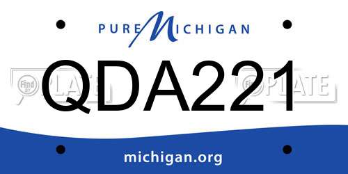 QDA221 Michigan License Plate