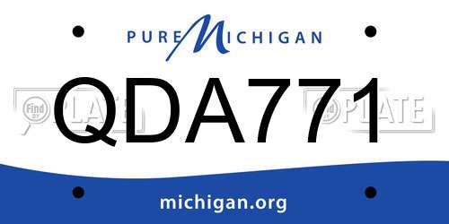 QDA771 Michigan License Plate