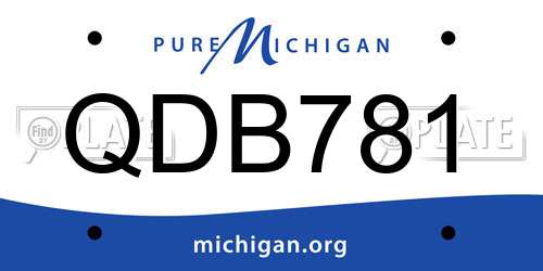 QDB781 Michigan License Plate