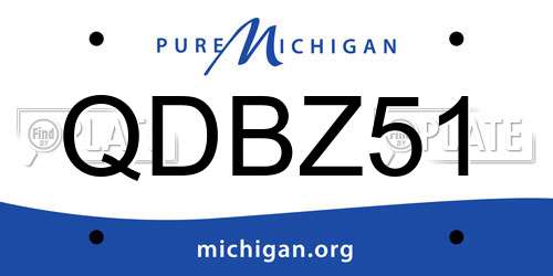 QDBZ51 Michigan License Plate