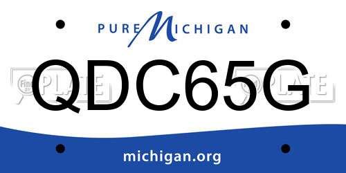 QDC65G Michigan License Plate