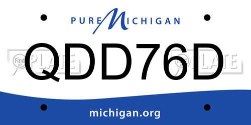 QDD76D Michigan License Plate