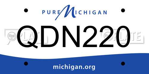 QDN220 Michigan License Plate