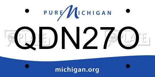 QDN27O Michigan License Plate