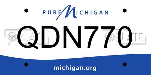 QDN770 Michigan License Plate
