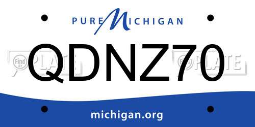 QDNZ70 Michigan License Plate