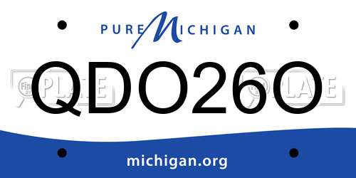 QDO26O Michigan License Plate