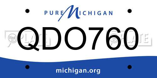 QDO760 Michigan License Plate