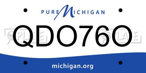 QDO76O Michigan License Plate