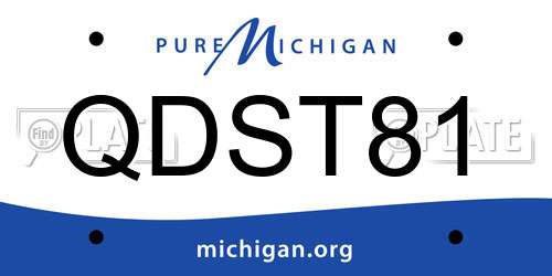 QDST81 Michigan License Plate