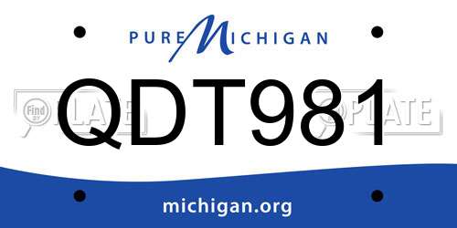 QDT981 Michigan License Plate