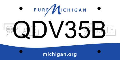 QDV35B Michigan License Plate