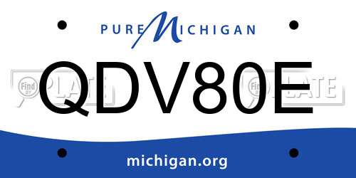 QDV80E Michigan License Plate