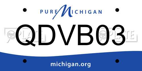 QDVB03 Michigan License Plate