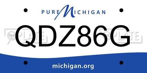 QDZ86G Michigan License Plate
