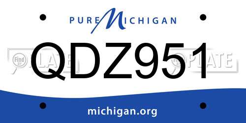QDZ951 Michigan License Plate